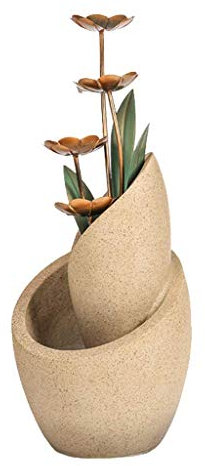 ZXHStore Fontaine INTORD Fontaine Tiered Copper Fleurs Fontaine décorative Moderne Fontaine d'eau de l'eau à l'extérieur 28,7 High Cascade for Jardin Jardin Patio Maison Zen Méditation Cascade