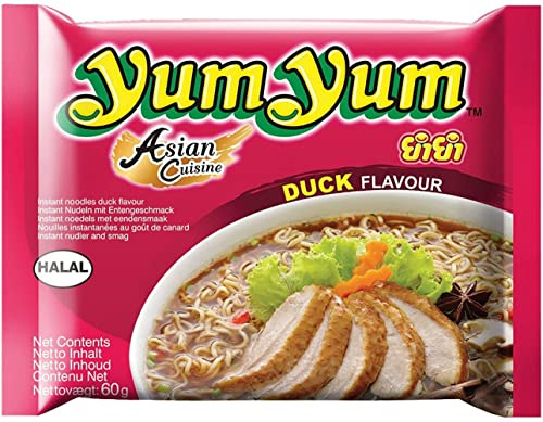 Yumyum Nouilles Instantanées au Canard, Soupe de Nouille saveur Canard 60g (Carton de 90 sachets)