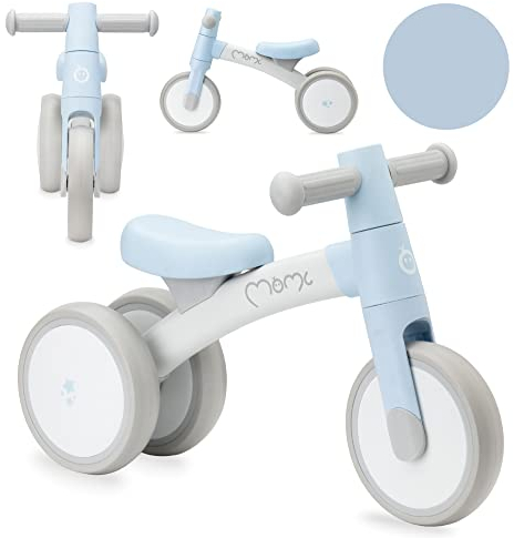 MoMi Tedi Kinderlaufrad für Mädchen und Jungen (max. Körpergewicht 25 kg), Mini-Laufdreirad mit pannensicheren Kunststoffrädern, Leichter Metallrahmen – 1,2kg