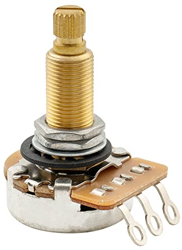 Musiclily Pro HD A500K Messing Metrisch Grob 18 Zähne Long Split Shaft Poti Audio Taper Potentiometer für E-Gitarre und Bass