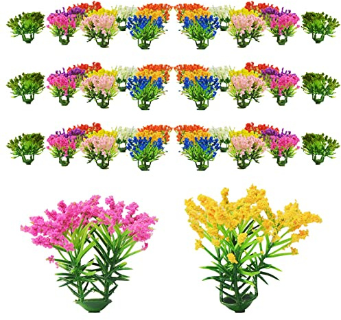Woohome 10 Farbe 3 cm Blume Vegetation Modellbau Blumen Gruppen Gras Tufts Statische Landschaft Modell DIY Miniatur für Landschaftsbau Diorama Zubehör