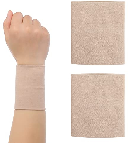 WLLHYF 1 Pair Compression Wrist Sleeve Tennis Carpal Tunnel Wrist Brace Light Elastic Relieve Stiff Wrist Support Sweat Breathable Wristband for Men and Women Sports Exercise