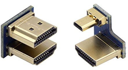 chenyang Paquete de 2 conectores HDMI a HDMI/Micro HDMI en ángulo de 180 grados para Raspberry PI 3B/3B+/4B