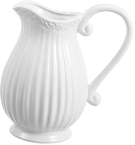 Healvian 1stück Weißer Keramik Vase Für Deko Porzellan Blumenvase Für Trockenblumen Im Esszimmer Balkon Und Garten Vielseitig Einsetzbar