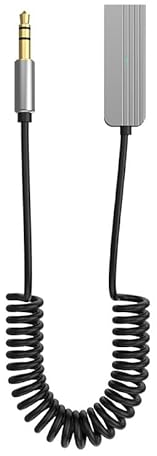 jj-shop24 Bluetooth 5.0 Empfänger Adapter 3.5mm Auto AUX Audio Stereo Klinke Musik Lautsprecher Radio USB KFZ mit Kabel Freisprechen