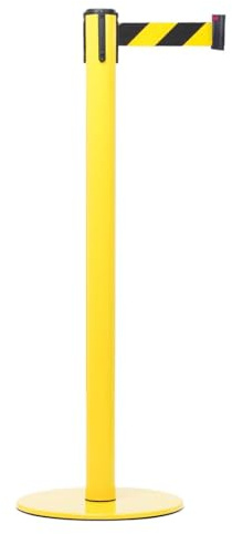 Danieli - Colonnina Segnapercorso con Nastro Estensibile Fino a 3 metri. Metallo Giallo, Base Anti-inciampo (Giallo Nero)
