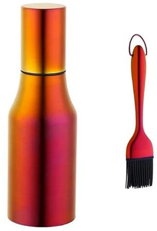 1 Stück auslaufsicherer Öler aus Edelstahl, tragbar, Gewürzglas, Sojasauce, Flaschen, Öl, Essig, Organizer, Küche, Ölflasche, Regenbogen Nr. 3, 2 Stück