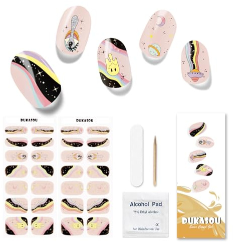 Nagelfolie UV Härtend - 28 Stück Nagelsticker UV Gel Nagelfolien Nagelfolie Selbstklebend Nail Sticker Nagellackstreifen Gel-Nagelaufkleber Art Stickers DIY für Damen Mädchen Weihnachten