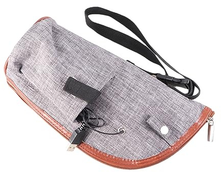 Abaodam USB Babyflaschenwärmer Reise Auto Flaschenwärmer Heizbezug Kohlenstofffaser Kleiner Temperaturregler 40°c Grau mit Haken für Babynahrung