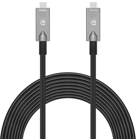 Manhattan 356428 Cavo Ottico Attivo Dati e Video USB 3.2 Gen 2 USB-C™ M/M Fibra Ottica 4K 10 m Nero