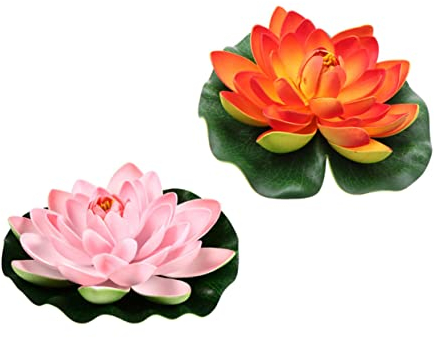 MUSISALY 2stücke Lotus-Dekoration Schwimmende Wasserblume Falscher Teich-Lotus Dekorativ Emulierter Simulierter Lebensechte Wasserlilie