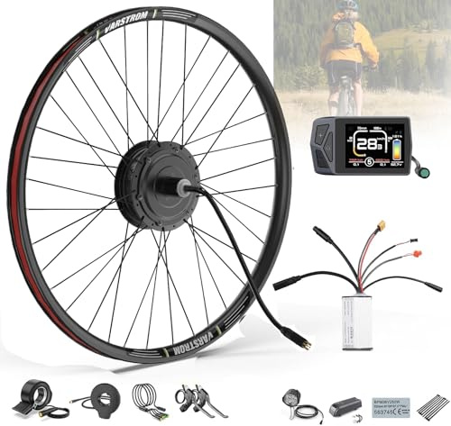 BAFANG Motor Trasero de Bicicleta 48V 500W Motor Rueda para Bici 26 27,5 700C (28 y 29) Versión Casete Old:135-142mm Rear Hub Motor Kit de Conversión de Ebike con Pantalla LCD EKD01