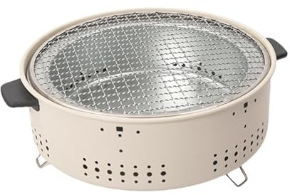 Barbecue a carbonella, barbecue a carbonella, in acciaio inox con rivestimento antiaderente | carbonella da tavolo, due metodi di barbecue, forno a carbonella rotondo per picnic da campeggio