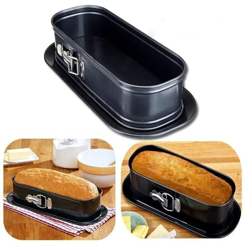 12inch Long Oval Springform Pan, Non-Stick Spring Baking Pan Cheesecake Pan with Removable Bottom, Quick Release Latch Bakeware, for Baking Bread