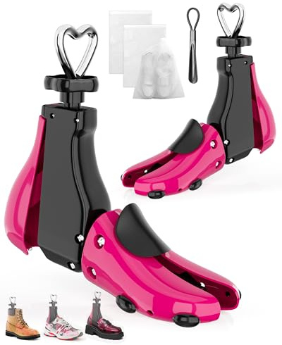 Zecaveler Schuhspanner 2er Set für Damen und Herren – Längen- und Breitenverstellung – Ideal für Lederschuhe, Sportschuhe & Stiefel (Rose（2 Pack）)