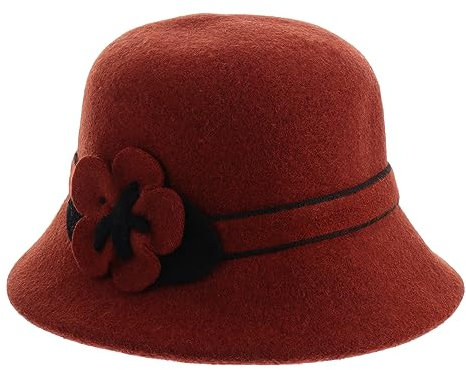 SOIMISS 1Stk Zylinder Baskenmütze Mütze Kostümhaube Strickmütze aus Wolle Fedora-Hut für Frauen modische Mütze Party damenhut damenmützen damenhüte Damen Fischerhut Frauen Hut Kaschmir rot