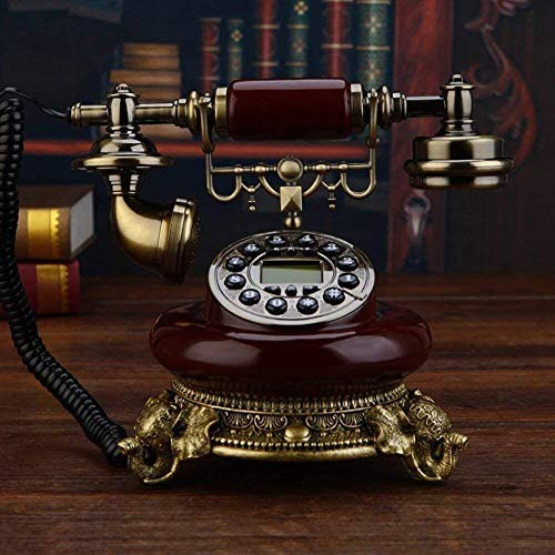 HPTHLY Retro Style Phone Antique Telephone Vintage Wired Telephone Salon Coffee decoration-19x25x23cm Home Desk Decor Ornament