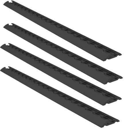 lasiprofi Airlineschiene 500 mm, schwarz KTL-beschichtet, gebohrt, Halbrund, 42 x 9,5 mm | Zurrschiene | 50 cm | kompatibel mit Fittingen | Aluminium | 0,5 m (4er Set)