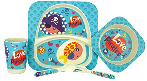 Kids Dinnerware 5 Piece Set Includes Plate, Bowl, Tumbler and Utensil Tableware- Dishwasher Safe Non-BPA Made of Durable Material and Perfect for Kids Toddlers Children