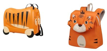 Samsonite Sammies by Kinderkoffer, 45 cm, 23 L & Kinderrucksack S, 27,5 cm, 7,5 L - Tiger Toby Komplettes Kinder-Set