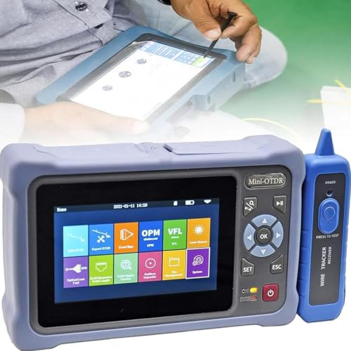 1310nm/28db+1550nm/26db SM Fibra Otdr Tester,Riflettometro del Dominio Ottico,Tester per Fibra Ottica Otdr,con Mappa Eventi VFL Opm Ols Rj45,Connettori FC/UPC Sc St LC Inclusi,APC