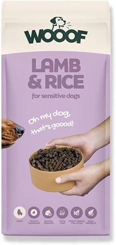 WOOOF Lamm & Reis 14kg kaltgepresstes, getreidefreies und hypoallergenes Hundefutter | Trockenfutter, leicht verdaulich, ohne Weizengluten