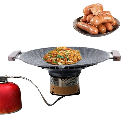 Genérico Plancha Para Cocinas - Sartén con Asas | Plancha Antiviento para Saltear Cocina Interior Viajes Barbacoa Exterior