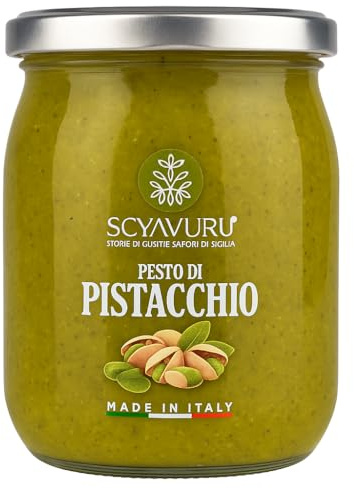 Pesto di Pistacchio Italiano Scyavuru 500 g | Pesto de Pistacho 60% | Auténtico Producto Gourmet de Sicilia | Ideal para Pasta, Salsas y Recetas Rápidas | Made in Italy BY NEXUSELL