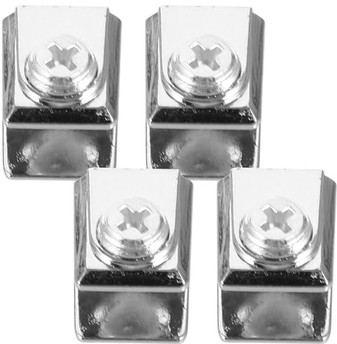 Tofficu 4pcs Glass Clamp and Shelf Bracket Set Thickened Square Clips Bathroom Shower Glass Fixing Support for Railing and Mirror Mount