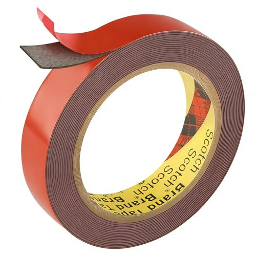 Admygo - Cinta adhesiva de doble cara, 23 mm x 4,7 m, color negro, adhesivo grueso de alto rendimiento y impermeable, ideal para la fijación de tiras LED para automóviles y aplicaciones interiores y