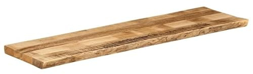 Eleganz Mesa maciza de madera de mango rugosa con acabado natural – 160 x 40 x 3,8 cm borde de árbol para decoración rústica