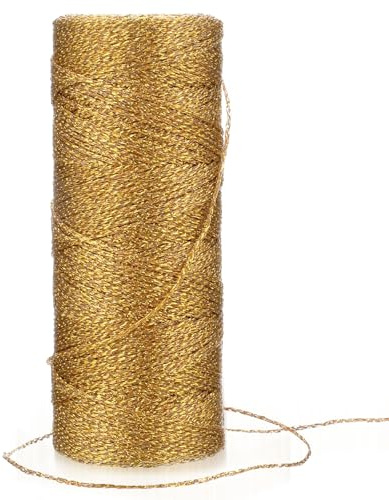 100M Kordel Gold, 1mm Gold Metallic Kordel, Nicht Elastisch Kordelband, Glitzer Goldschnur zum Basteln, DIY Bastelschnur zum Handwerk Hochzeit Dekorieren Geschenkverpackungen