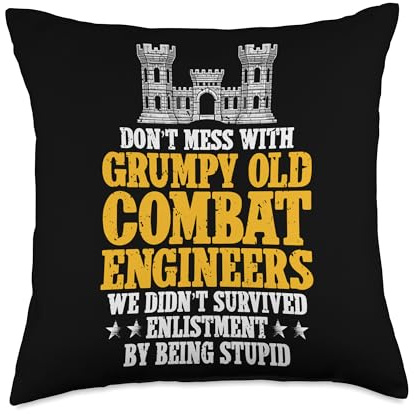 Grumpy Old Combat Engineer Sapper Saps Throw Pillow