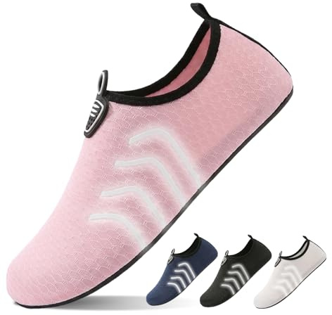 GDOKKNY Chaussures aquatiques, design réfléchissant, semelle antidérapante, respirantes, séchage rapide, rose bonbon, 38 EU