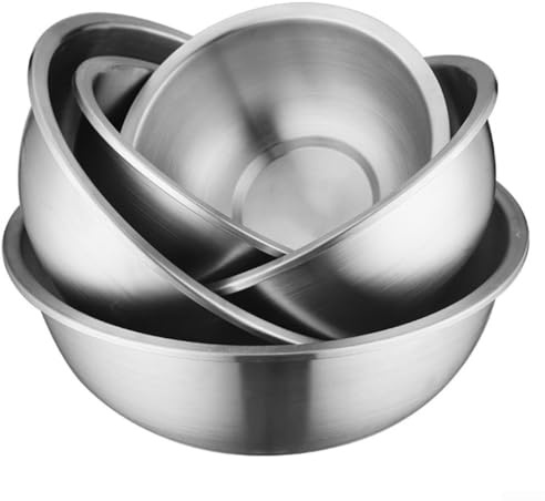 Bol mélangeur en acier inoxydable 304 avec couvercle, grand bol à pétrir épais, bol de service à salade robuste, pot à soupe multifonction pour la cuisine à la maison et la préparation des aliments