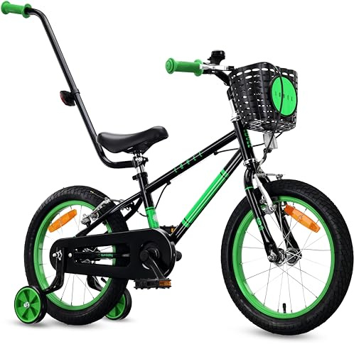 sun baby LOVEL Kinderfahrrad 14–16 Zoll für Mädchen und Jungen | Mädchenfahrrad und Jungenfahrrad 3–6 Jahre, bis 50 kg, Korb, Klingel und Kettenschutz