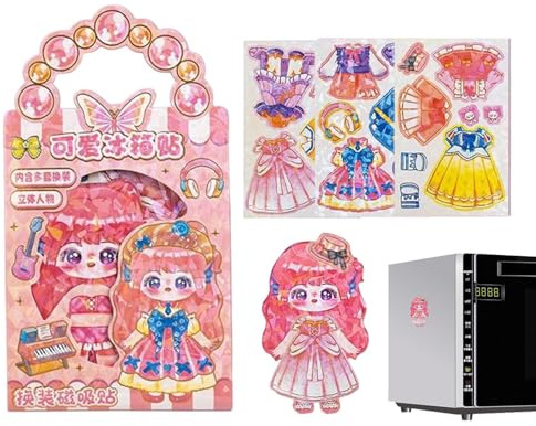 Magnetische Anziehpuppen – 7,09 Zoll Papier-Mix-Match-Outfit-Set, leichtes Modespielzeug-Set-Stylingsystem mit interaktiver Kleidungswechsel-Designstruktur | Kinderheim-Klassenzimmer-Party-Lernspiel