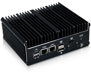 SJRC Fanless Industrial Mini PC N100 | 2 x RS232/RS485 COM, Dual 2.5GbE I226-V LAN, 2 x HD & DP | Embedded Mini Computer, Barebone NO RAM/SSD/OS, Type-C, Mini-PCIe, SIM