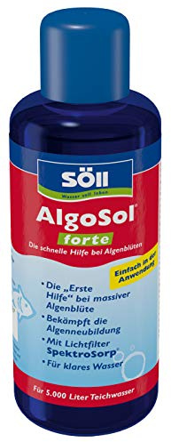 Söll 82718 AlgoSol forte Teichpflegemittel schnelle Hilfe gegen Algen im Teich 250 ml - hoch konzentrierte Teichpflege Algenbekämpfung mit Lichtfilter gegen Teichalgen Schwebealgen