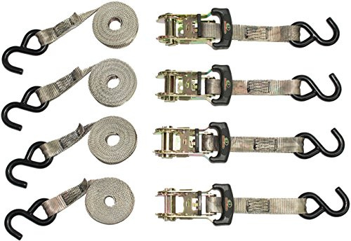 RPS Outdoors SI-2071 Mossy Oak Break-Up Infinity Camo 1 x 10' Ratchet Tie Down Straps (830 lb Safe Working Load / 2,500 lb Tension Strength), 4 Pack