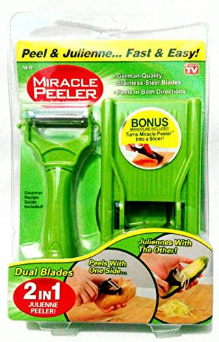 Miracle Peeler pelapatate 2 in 1 Pelaverdure e julienne Bonus uso in Mandolina