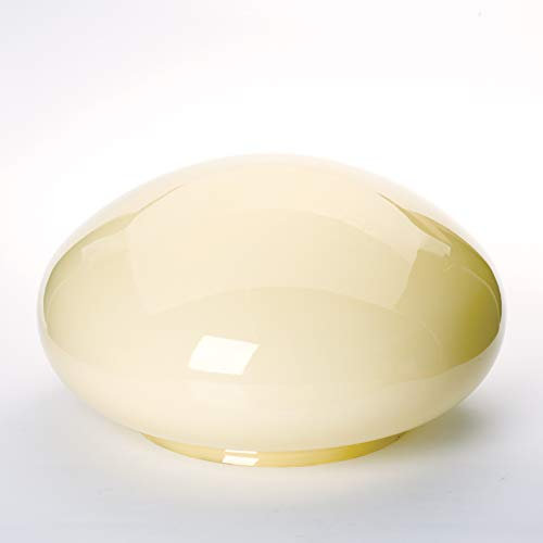 Pantalla de lámpara beige brillante en muchos tamaños, cristal opalino con borde de agarre y borde de cuello champán (diámetro 330 mm)