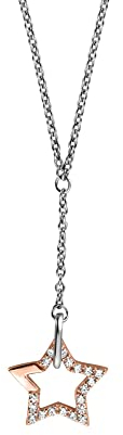 Esprit ESNL00451342 Damen Collier Vivid Star Bicolor Rose Weiß Zirkonia 45 cm