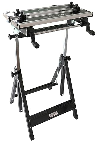 Lemodo Mobile Werkbank klappbar | Arbeitstisch aus Stahl und Aluminium | Werktisch mit Neigungsverstellung | Spanntisch als Schraubstock nutzbar | Multifunktionstisch bis 100 kg Tragfähigkeit