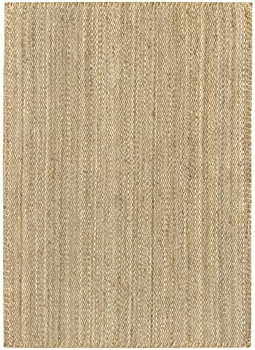 HAMID - Rug Jute Granada Natural Colour, Jute Rug, Area Rug 100% Jute Fibre, Handmade, Braided Rug for Home, Living Room, Floor Carpet, (170x120)