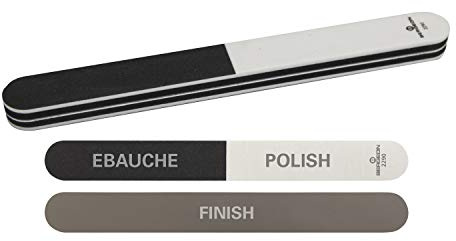 Bergeon 2290 Schmirgelfeile, flach, 10 Stück, für Uhrmacher und Goldschmiede, zum Polieren