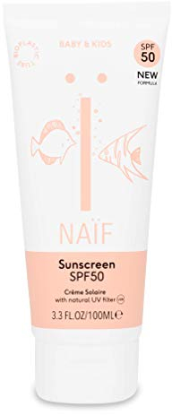 Naïf, Protector Solar Factor 50 Para Bebés y Niños, Para todo tipo de pieles, 100% vegano, 100ML