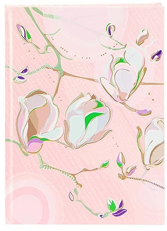 goldbuch Notizbuch DIN A5 Magnolia rosé im Turnowsky Design, Kladde mit 200 Seiten, Papier 100g/m² blanko, Kunstdruckpapier Einband mit Goldprägung und Lesezeichen, ca. 15 x 22 cm