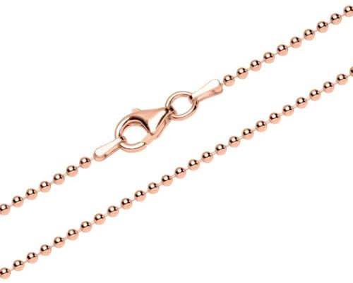 1,8 mm Kugelkette von Unique aus Sterlingsilber, rosévergoldet