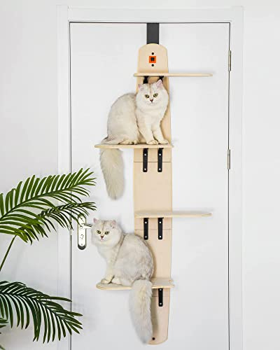 MEWOOFUN 4-stufiger Katzenbaum zum Aufhängen an der Tür, vertikaler Katzenbaum mit Teppichboden, für Indoor-Katzen (Türmontage, 170,9 cm H x 56,6 cm L x 26,7 cm B)